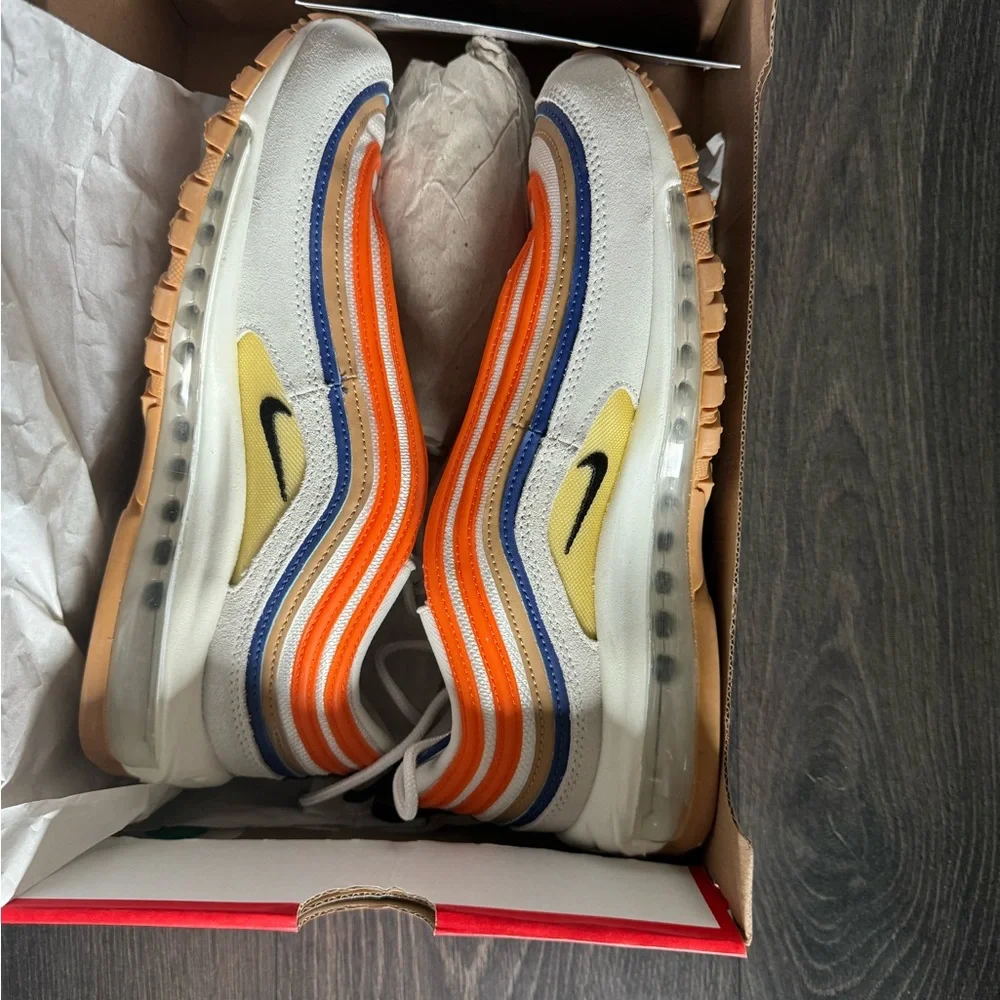 Nike Air Max 97 - Orange, Blue, and White- Men or Women - Picture 1 of 4